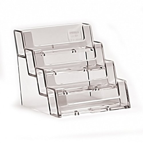 New Landscape Acrylic Business Card Holders Desktop Dispensers Display Stands (1, 4 POCKET)