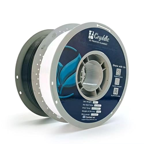 Gryddle 2KG PLA Filament 1.75mm Bundle (1kg Black + 1kg White) – High Precision ±0.02mm, 2-Pack Value Set, Smooth Printing & Low Warping, FDM Compatible