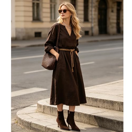 Image of Womens Brown Suede Fall Boots with Side Zip, Ankle, Mid Calf, Pointed Toe, Kitten Heel, Dressy, Short Boots