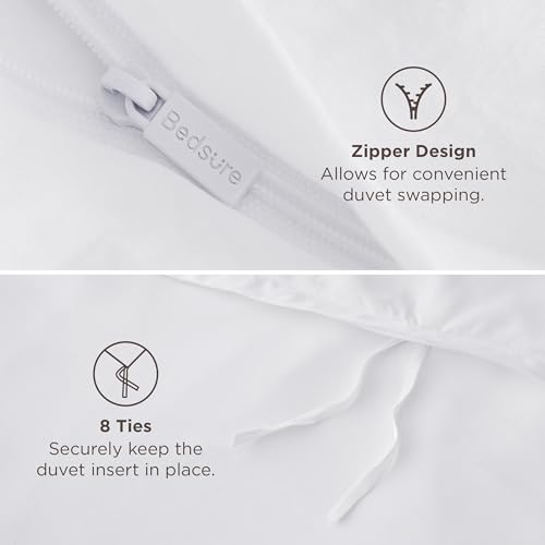 Image of Bedsure Duvet Cover Oversized King Size - Only Includes 1 Duvet Cover (120 inchx98 inch), Hotel Luxury Soft Double Brushed All Season Bedding, Zipper Closure, White (No Comforter, No Pillow Shams)