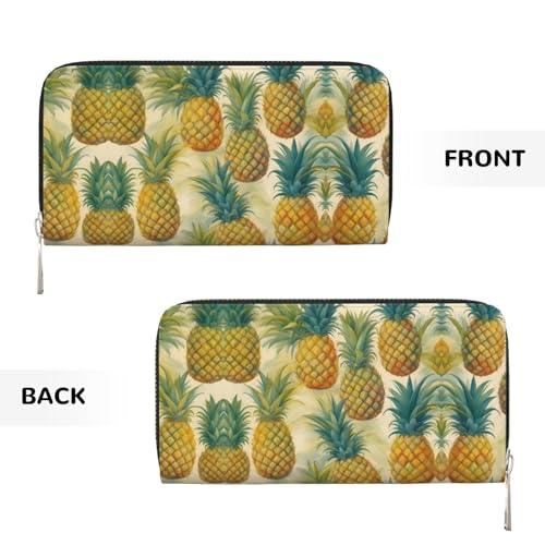 Pineapple Print Womens Wallet, Ladies Credit Card Holder, Phone Wallet Purses, Long Clutch Hand Bag3