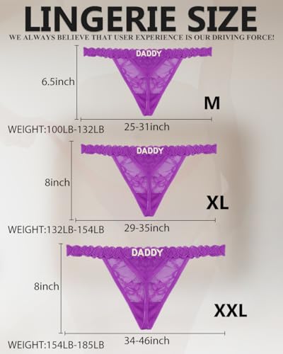 Image of Sexy Underwear for Women Lace Panties Sexy Thong with Funny Rhinestone Letters for Couple Gifts