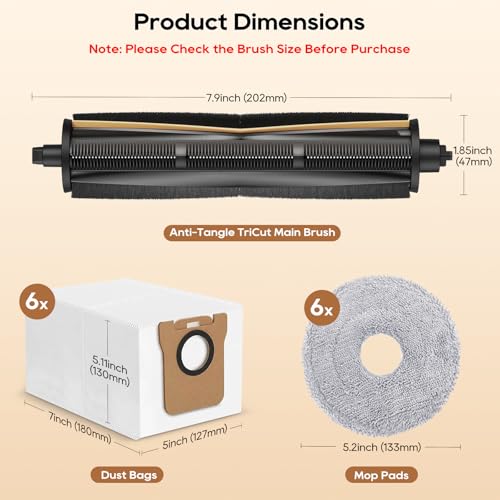 Image of 13 Pcs TriCut Brush Accessories Compatible with Dreame L10s Ultra /L20 Ultra /L10s Pro Ultra /L10s Ultra Gen 2 Robot Vacuum, Upgraded Cutting Hair Anti-Tangle Tricut Roller Brush Accessories