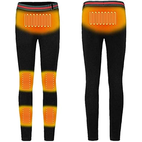 Ecosides USB Heated Pants,Heating Trousers for Woman,Adjustable Electric Heated Pants,One-Button Heating,Three-Speed Thermostat,Double-Sided Wearable,Protecting Knees In Winter (Black, Medium) Cover