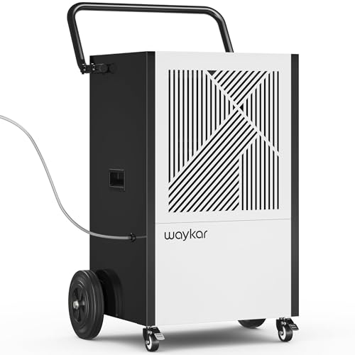 Image of Waykar 216 Pints Commercial Dehumidifier with Pump, Drain Hose and Washable Filter Space up to 8500 Sq. Ft, for Basements, Industrial or Commercial Spaces and Flood Restoration - 5 Years Warranty