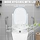Julymoda Toilettensitzerhöhung mit Toilettendeckel&Armlehnen, Höhenverstellbar Breitenverstellbar WC Sitzerhöhung Aufstehhilfe Toilette Toilettensitzerhöher für Erwachsene Senioren Badezimmer