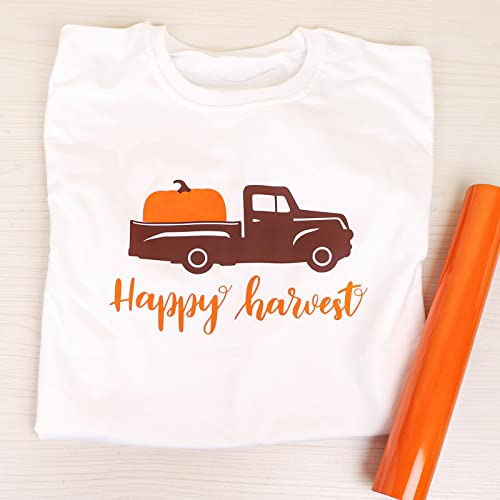 Image of VINYL FROG Orange Heat Transfer Vinyl 10x60 inch(5 feet) Iron On HTV for Cameo or Heat Press Machine