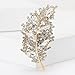 Rhinestone Leaf Brooches Pin Sparkling Leaf Lapel Pins Fashion Crystal Delicate Feather Brooches Big Large Leaf Brooches Clothing Bags Hats Jewelry for Men and Women (White)