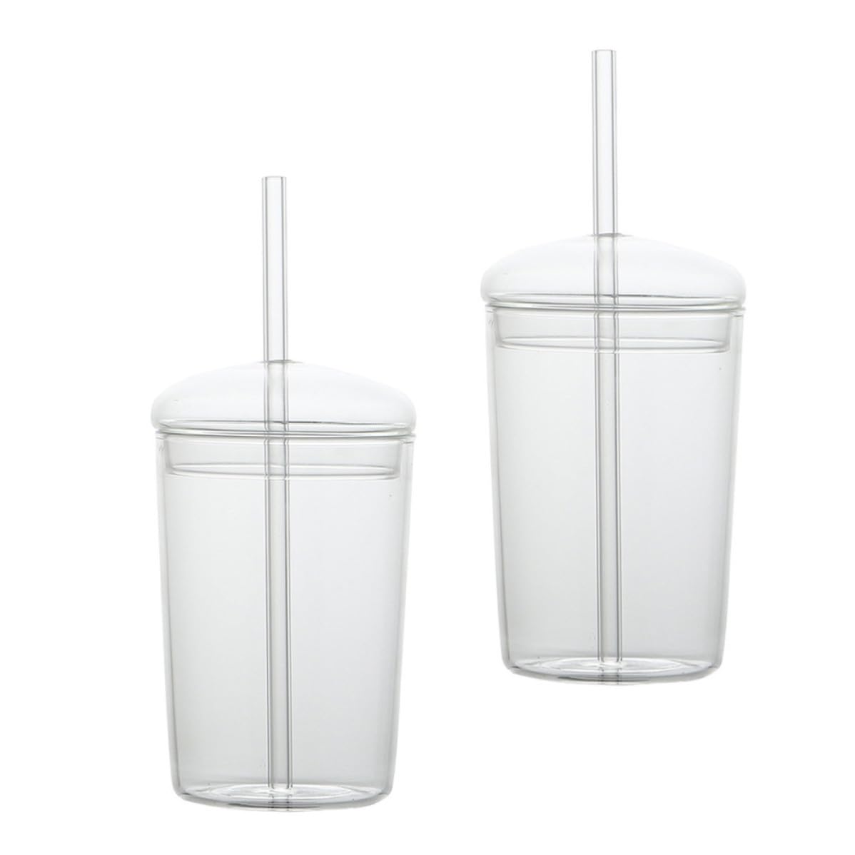 Vasos de vidrio resistentes al calor y frío con tapa reutilizables para café helado