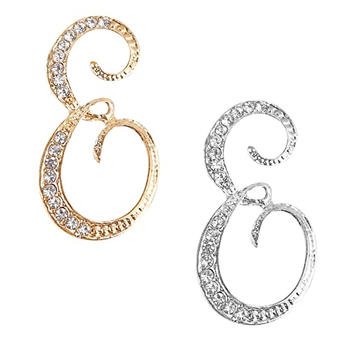 Image of Letter Brooch Pins, Alloy Lapel Pin Gold and Silver for Women, Girls, Men