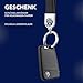 Troika Keyring VW logo, leather loop – VW LEATHER – leather, metal – black, blue, silver-coloured Original