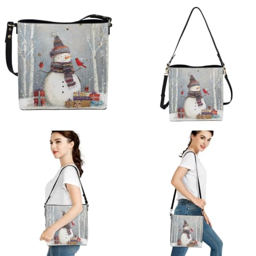 Image of HUGS IDEA Leather Purses and Handbag for Women Bucket Bag with Wrist Wallet 2 Packs