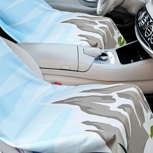 Image of 1 Pack Car Seat Towel Cover with Storage Bag, National Park 1 Style | 63 x 32 in Car Towel Seat Cover Non Slip Waterproof, Gym Workout Swimming Running, Machine Washable Sweat Absorbent Protector
