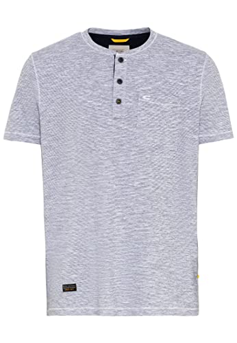 Preisvergleich Produktbild camel active Herren Henleyshirt aus Reiner Baumwolle Weiß-Blau Menswear-XL