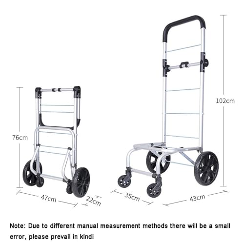 Faltbarer Einkaufswagen, große Kapazität, Gepäcktasche, für Zuhause, Lebensmittelwagen, Universal-Rad, Anhänger, 50 kg Tragkraft – Bild 4