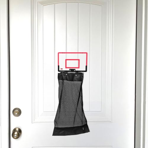 Panier à linge suspendu en plastique léger et tissu mesh respirant rouge - 7