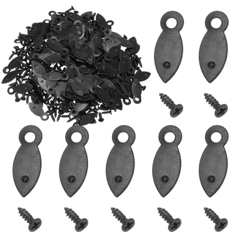Image of uxcell 200pcs Picture Frame Backing Clips, 0.83 inch Photo Frame Turn Buttons Fasteners Hardware Corner Clip with 200pcs Screw for Hanging Pictures Craft Drawings, Melon-Seed Shaped Black