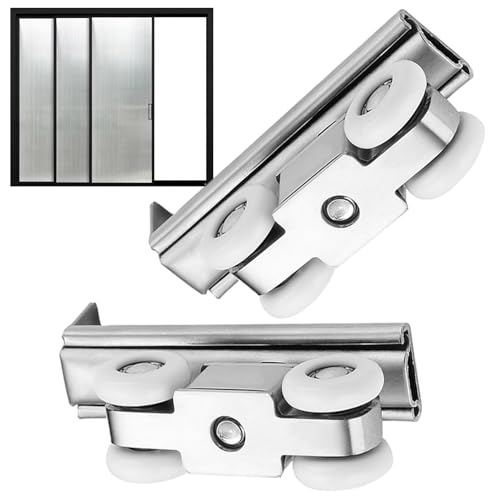Sliding Door Wheel, 2 X Track Roller Set, 120 kg Capacity, Quiet Glide Hardware, Heavy Duty Replacement Kit, Durable Bearing Rollers, Smooth Sliding for Kitchen Bathroom Closet