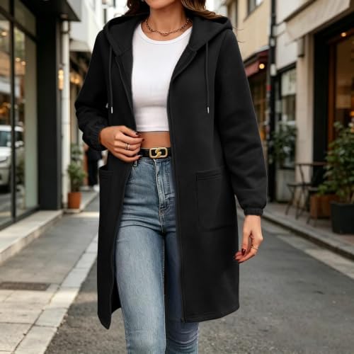 Hooded Long Sweatshirts for Women Oversized Fleece Hoodies Sherpa Jacket - image 2