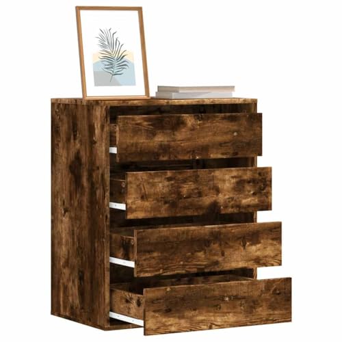 Vetnasa Cajonera de Esquina Madera de ingeniería Envejecido 60x41x76 cm Mobiliario, Armarios y Almacenamiento, Cajoneras Marrón 26,4 KG