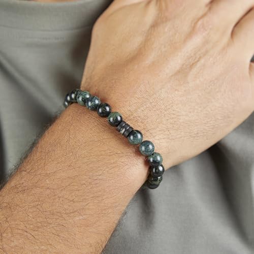 s.Oliver Herren Bracelet - Armband in Beadsoptik - IP Grün - Textilband verstellbar bis 22 cm - wasserfest & hautfreundlich – Ansicht 3