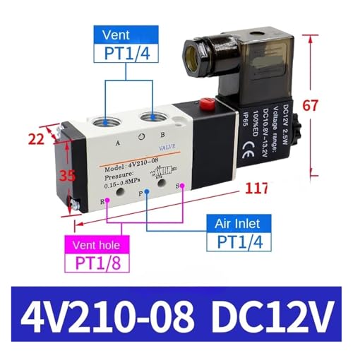 Bobine électromagnétique 4V210-08 DC12V pour réparer un distributeur - 3