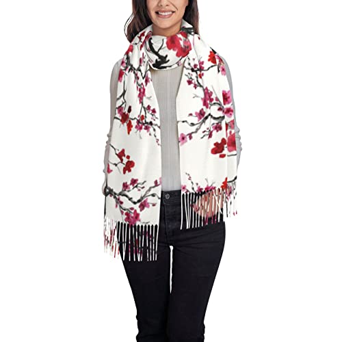 Cherry Blossoms Women's Scarf Pashmina Shawls and Wraps for Evening Dress Wedding Long Warm Scarves2