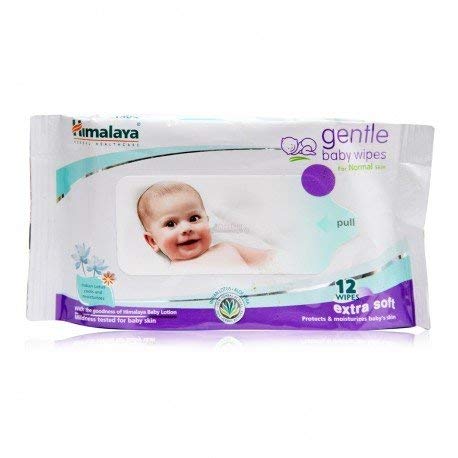 Himalaya Herbals Babycare Gentle Baby Wipe (12 Wipes) - Pack of 3