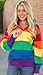 Beach Outfitters Unisex Rainbow Pride Zipper Sweatshirt, Rainbow, L