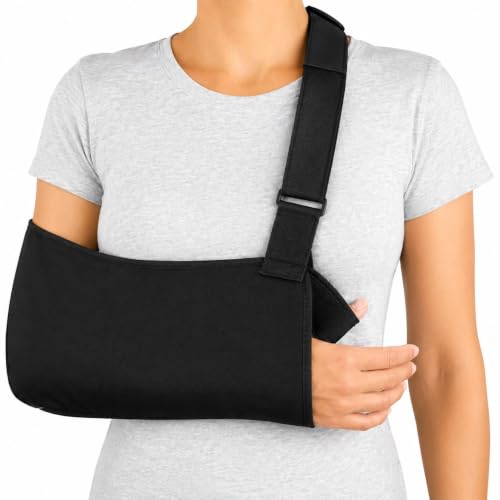 Image of Arm Supporter Arm Sling Pouch Belt with Elbow Support | Arm Immobilizer Brace for Fracture | Sprain | Dislocation and Pain Relief | Perfect for Men & Women (SMALL)
