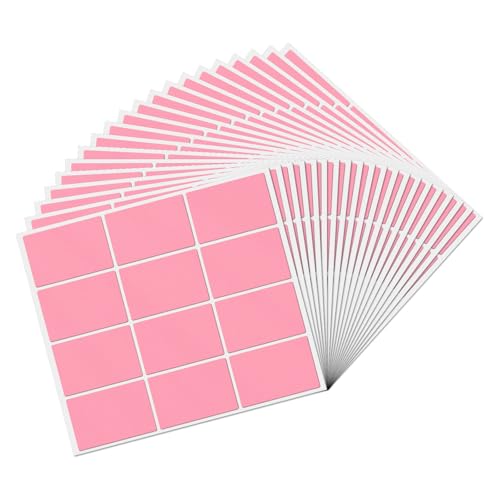 YIKIADA 240 etiquetas de codificación de colores de 76 x 50 mm, calcomanías rectangulares de vinilo rosa, autoadhesivas, impermeables, para etiquetas de nombre, dirección, mudanzas de oficina
