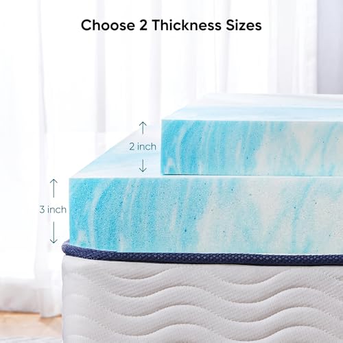 Image of Marsail Full Size Mattress Topper, 3 Inch Gel Memory Foam Bed Topper, Soft Comfortable Mattress Pad for Full Bed, Sleeper Sofa, RV Camper, CertiPUR-US Certified Foam