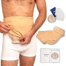 SIIL Ostomy Belt for Men | Colostomy & Ileostomy Bag Covers for Sports & Swimming | Stealth Stoma Belt with Zipper | Discreet Ostomy Wrap Abdomen Support | Made in Europe BEIGE - BUNDLE, XS