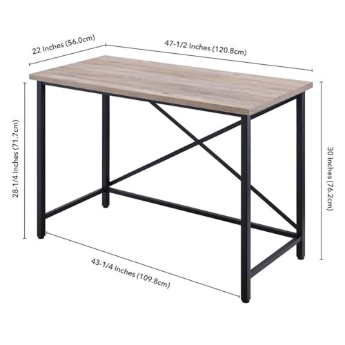 Image of Martina Rectangular 47.5'' Wide Desk in Black /Gray Oak