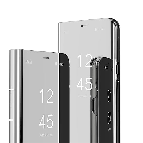 Coque Samsung Galaxy S25 Edge miroir argentclear view flip slim protection shell lemaxelers