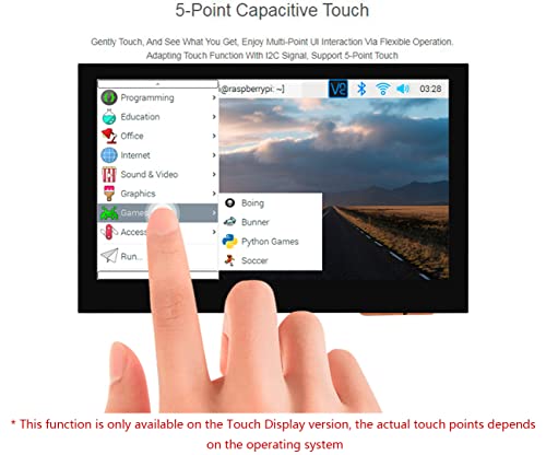 Image of waveshare 4.3inch Touch DSI Display 800 x 480, IPS Screen, 5-Point Capacitive Touch LCD,Compatible with Raspberry Pi 4B /3B+ /3A+ /3B /2B /B+ /A+, Compute Module3 /3+ /Compute Module 4