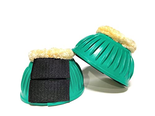 Equipride OVERREACH BOOTS BELL BOOTS MADE HIGH QUALITY RUBBER WITH FAUX FUR LINED XXL-XS (XS, Green) — image 1