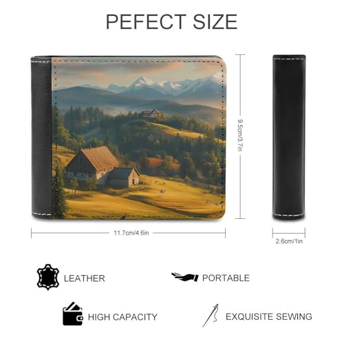 Carpathian Mountains Ukraine Bifold Wallet for Men Women PU Leather Slim Purse Pocket Wallet with Card Holder2