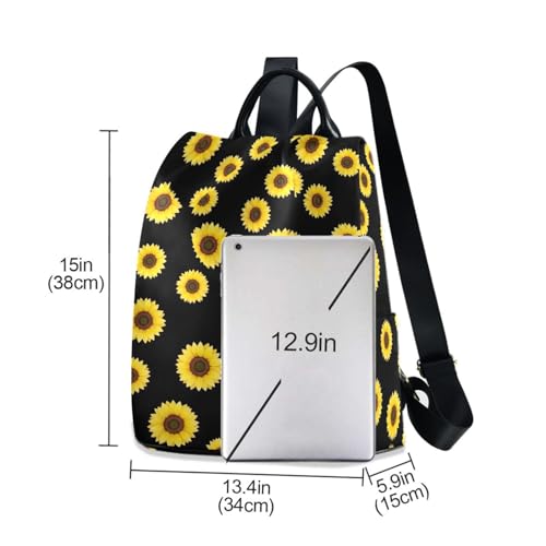 Sac à dos polyester imprimé tournesol durable et sécurisé