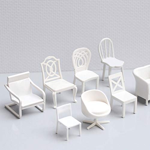 Healifty 14 Pcs Modelo de Cadeira de Mesa de Jardim de PlÃ¡stico MÃ³veis Em Miniatura para O Jardim