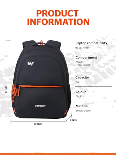 Image of Wildcraft Outlander 35 Laptop Backpack Bag for Man & Women,35L Ideal bags for men Office use /School /College Boys and Girls, 2 Compartment Bag,