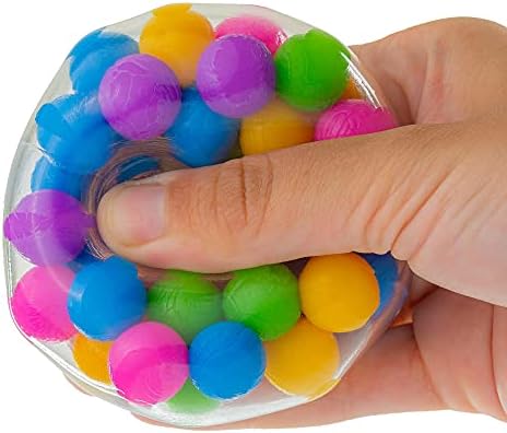 Gifton DNA Stress Ball Colorful Water Beads - Squeeze Stress Relief Fidget Toy for Anxiety Autism ADHD Bad Habits - Sensory Rubber Ball Gift for Kids and Adults Men Women