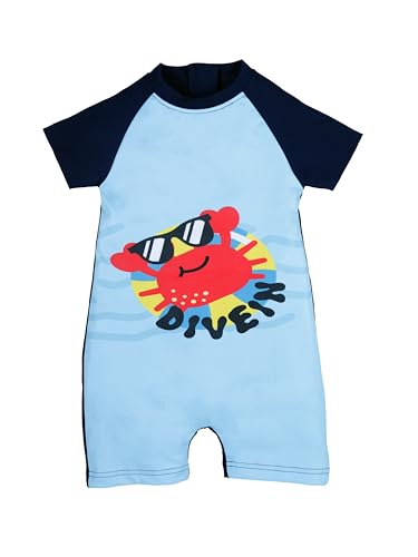 Image of KiddoPanti Boys & Girls Half Sleeve Mid Thigh Length Swim Suit