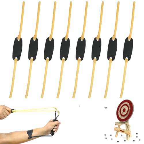 8 Pezzi Elastici Fionda Professionale, Elastici per Fionda Professionale, Bande di Gomma Ricambio per Fionda, Elastici per Catapulta in Lattice Naturale, Elastico Slingshot per Caccia Pesca Tiro