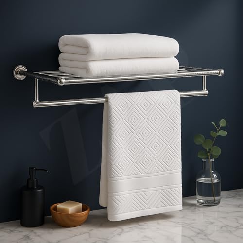 Image of ZAP 304 Grade Stainless Steel Towel Rack | Wall Mounted Towel Holder for Bathroom & Kitchen | Chrome Plated Napkin Hanger | Anti-Rust Towel Bar | Bathroom Rack Shelf | Durable & Elegant Design