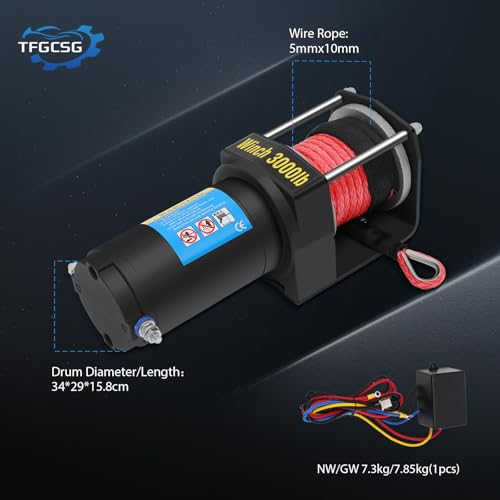 Winch eléctrico 3000LBS con control remoto inalámbrico miniatura 5