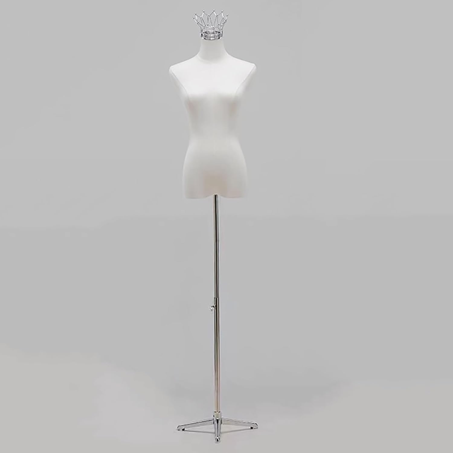 CONGRUI Dress Dummy, Female Body Form Torso Princess Crown, Mannequin for Gowns or Boutique Display(Silver,L)