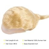 Tupecik męski Męska koronkowa peruka z przodu tupecika Mono NPU wokół, 613# blond