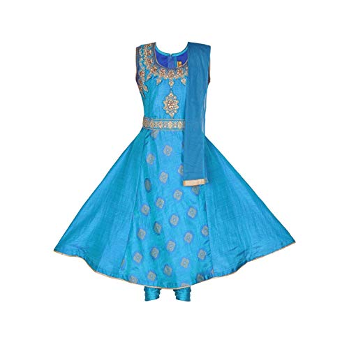 Ashwini Girls Indian Ethnic Salwar Suit with Neck Embroidery Work | Readymade Indian Kids Ethnic Salwar Suit
