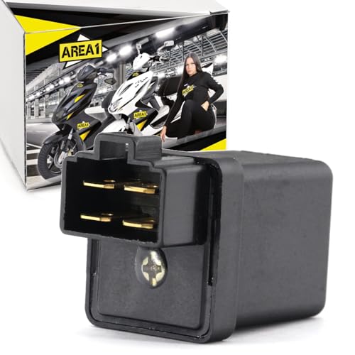 Area1 Relais de démarreur 4 broches 12V pour scooter – Compatible Speedfight 3, Django, Kisbee, REX RS400, RS500, RS900 (moteurs 50cc)